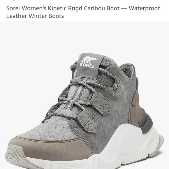 Sorel Women's Kinetic Rngd Caribou Boot Waterproof Leather Boots Size 10.5 - Picture 11 of 13